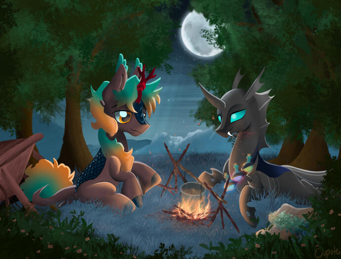 Extra Ponies, Shaded, & Illustrative Nature Background